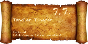 Tandler Tihamér névjegykártya